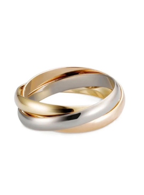 《友谊之戒》装腔启示录蔡文静同款戒指金色三环三色素圈女款指环