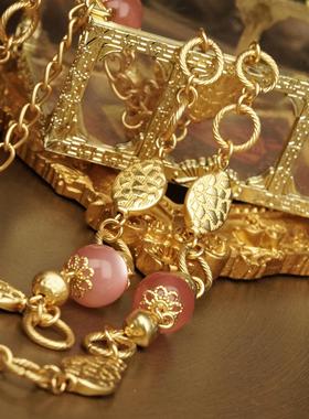 复古宫廷蕾丝重工浮雕琉璃项链