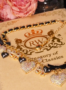 中古vintage爱心钥匙吊坠项链