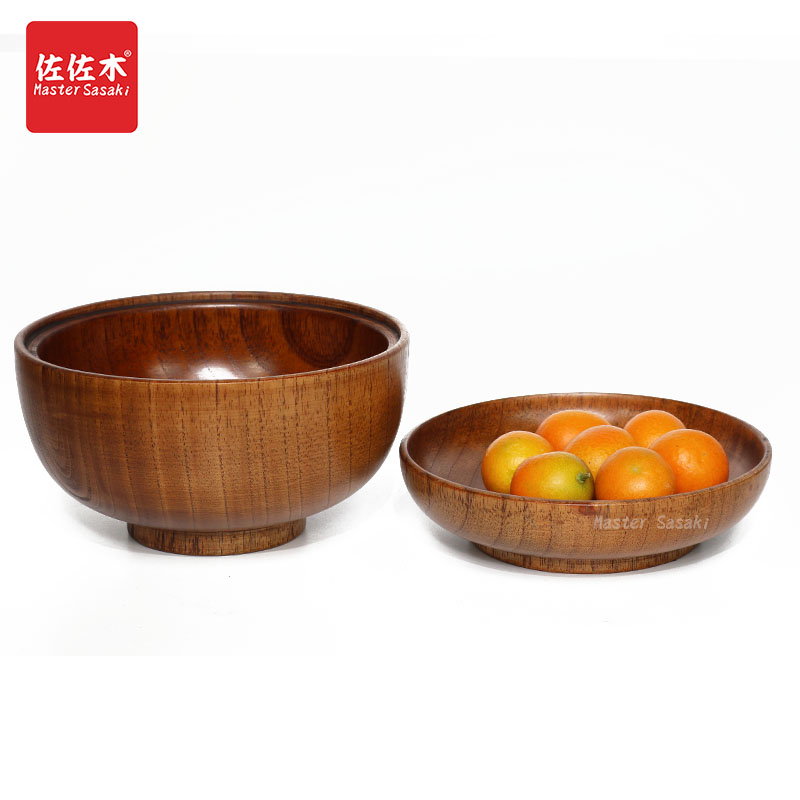 包邮实木带盖木碗酸枣木泡面碗隔冷保温儿童碗宝宝辅食碗套碗 - 图1