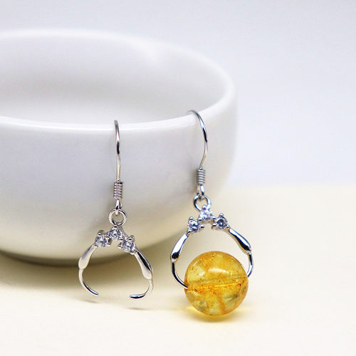 925纯银耳钩耳环银饰配件DIY左右夹耳勾桶珠路路通圆珠自制防过敏 - 图2