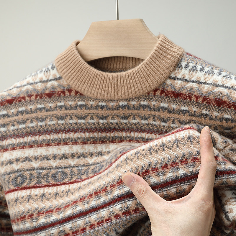 羊毛衫男冬季加厚新款100纯羊毛半高领粗线保暖高端男士针织毛衣,淘宝优惠券,粉丝福利购,淘宝优惠卷