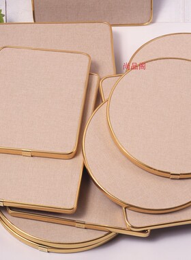 包金边画板掐丝珐琅尚品阁棉麻布