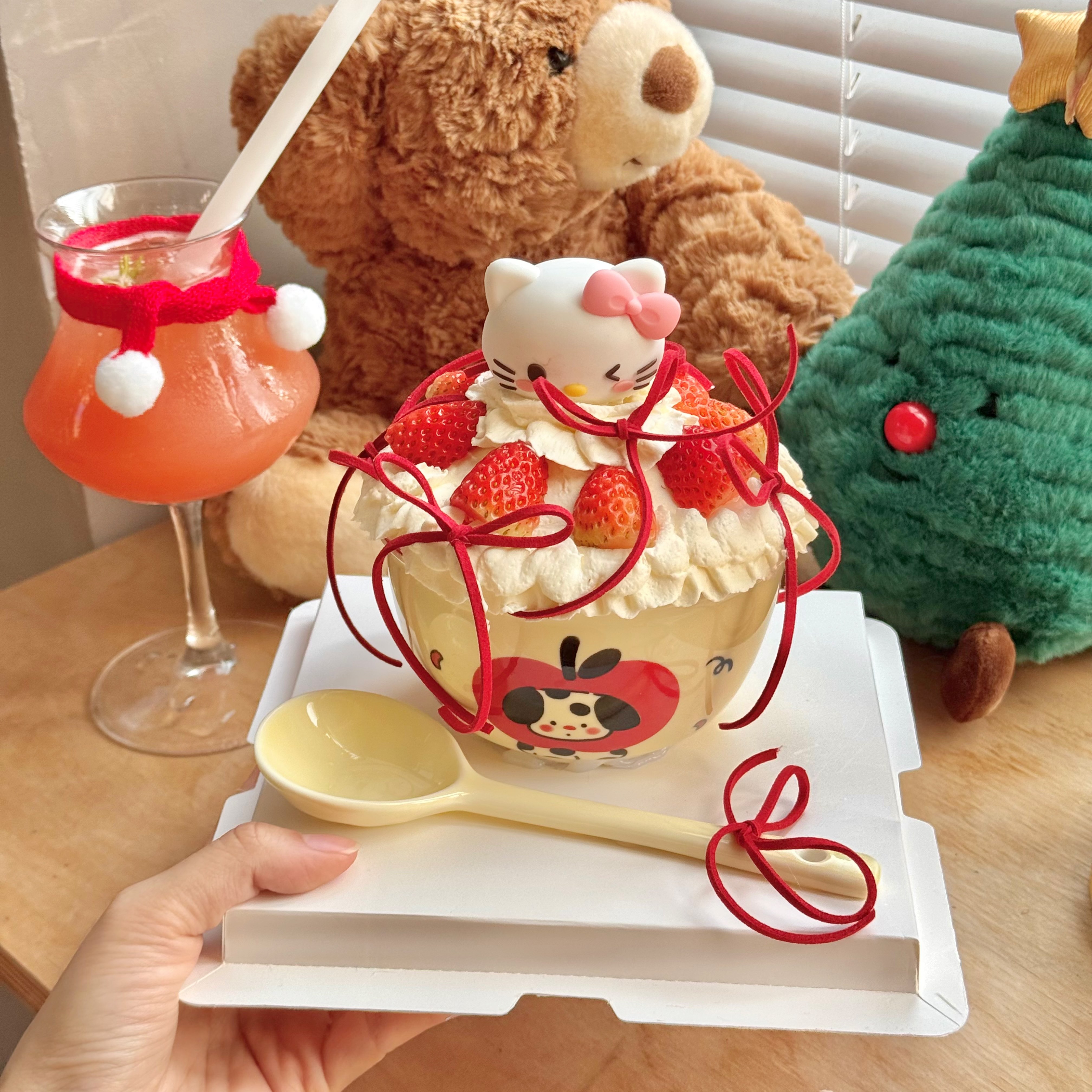 2026圣诞节新年苹果小狗草莓碗蛋糕装饰节日烘焙装扮甜品碗陶瓷碗,淘宝优惠券,粉丝福利购,淘宝优惠卷