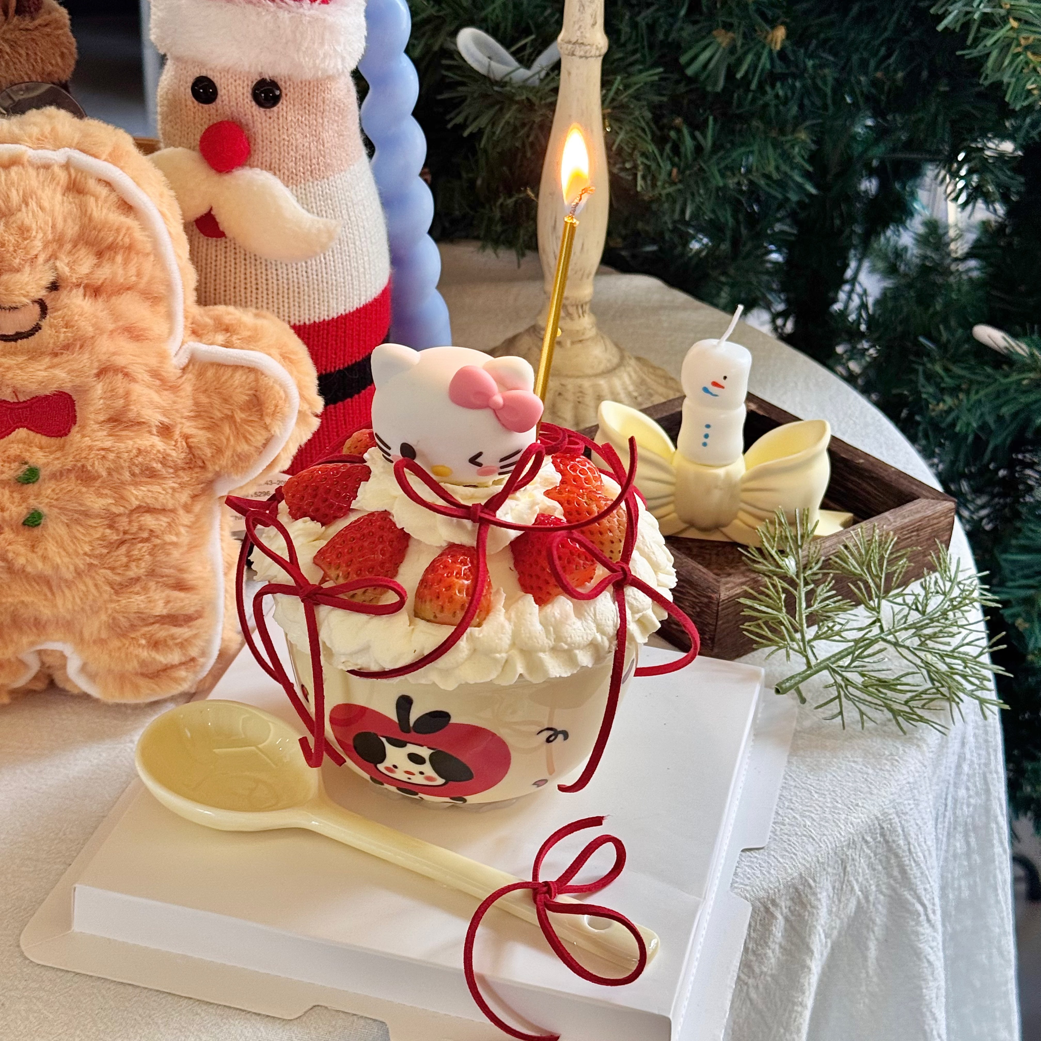 2026圣诞节新年苹果小狗草莓碗蛋糕装饰节日烘焙装扮甜品碗陶瓷碗,淘宝优惠券,粉丝福利购,淘宝优惠卷