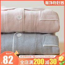 Day Series Pure Cotton Mill Plush Cloth Spring Autumn Classic Striped Long Sleeves Long Pants Couple Sleeping Clothes Fall Two Sets Home Clothes