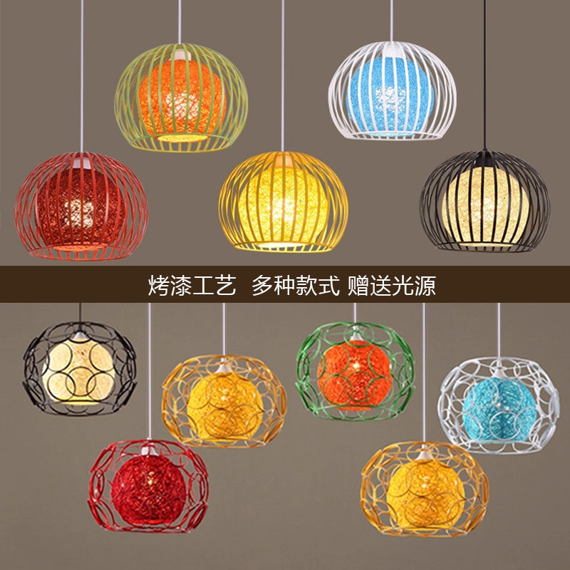 网红餐饮店吊灯饭店餐厅吧台火锅店铺商用创意个性彩色小吃店灯具,淘宝优惠券,粉丝福利购,淘宝优惠卷