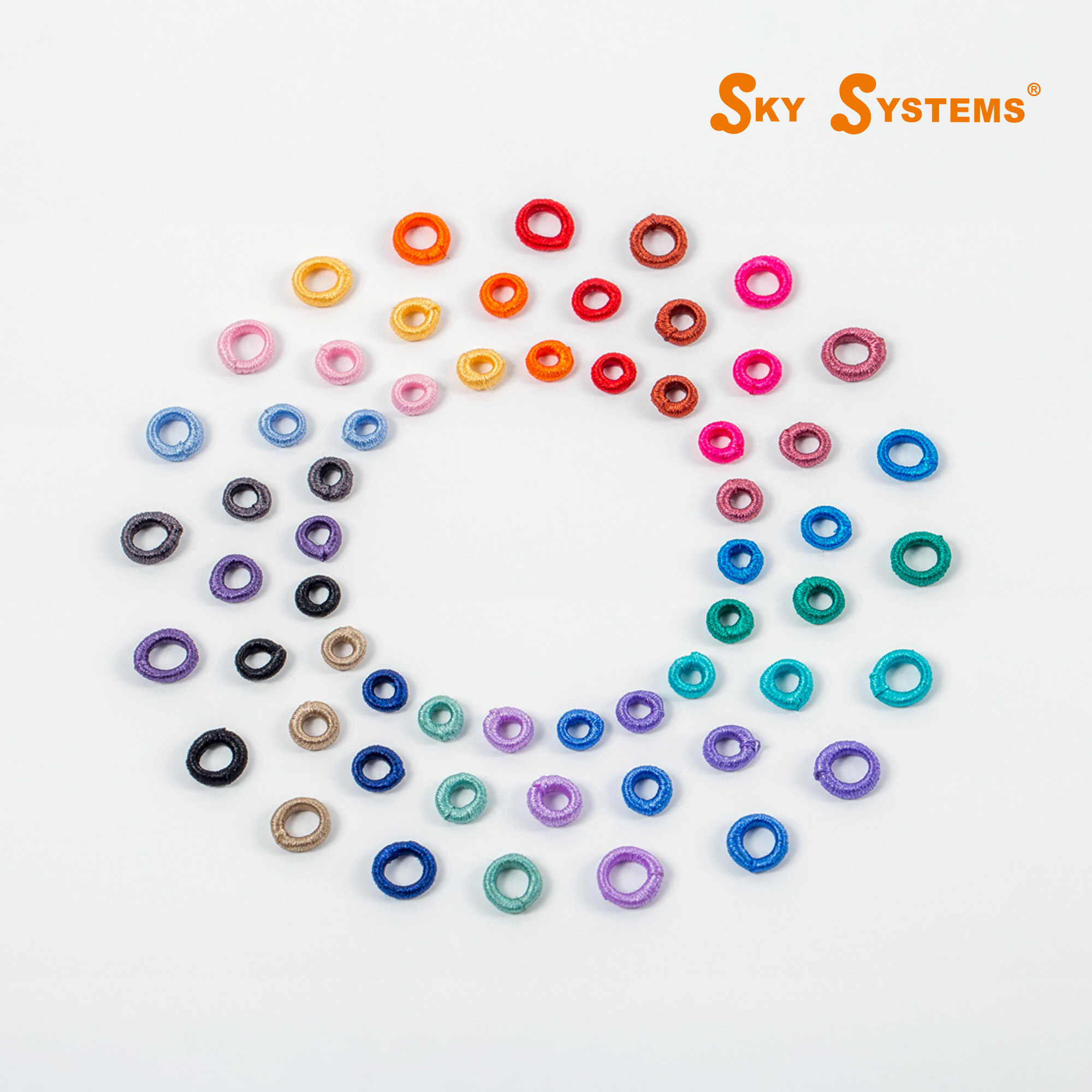 SKY约2.5mm纯彩色线圈手工拉圈隔珠01-64色 3元/个 10个起包邮-图1