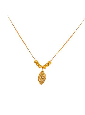 新款爆款转运珠金枝玉叶项链女小众设计高级感小叶子锁骨链