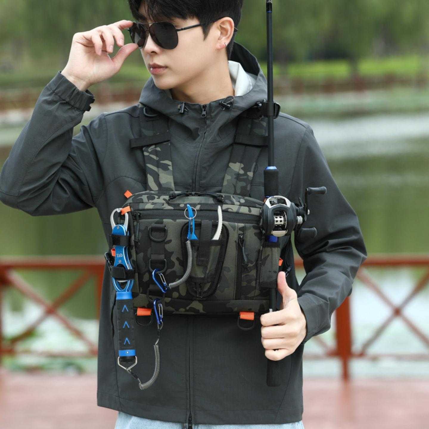 Lure bag tactical big chest bag camouflage waist bag multi-function
