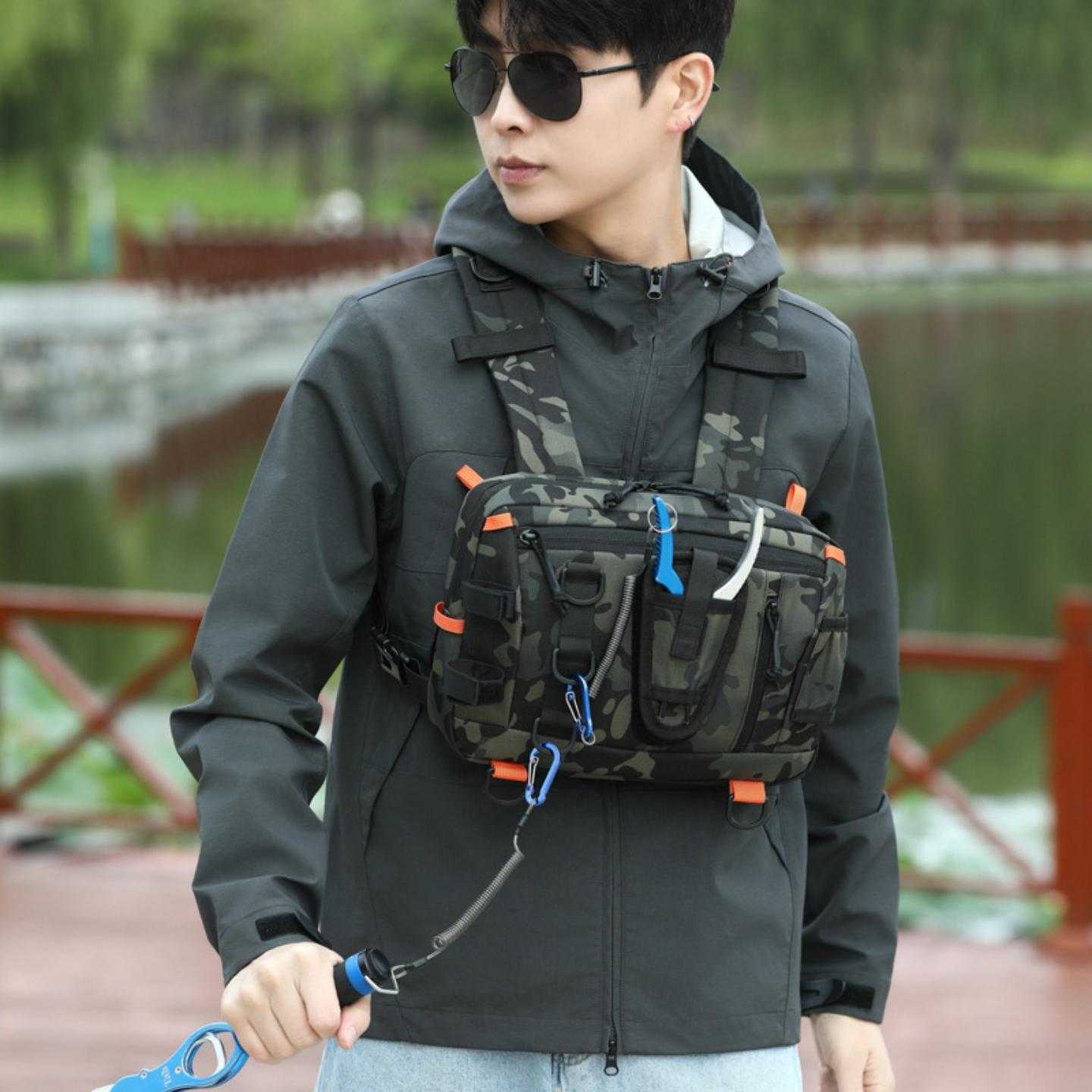Lure bag tactical big chest bag camouflage waist bag multi-function