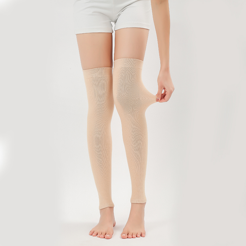 夏季纯棉护膝薄款护小腿老寒腿长筒过膝袜套男女士运动保暖护腿套 - 图2