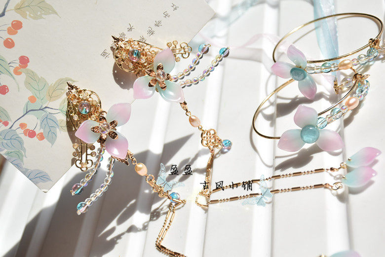 王者荣耀手链原创王者荣耀杨玉环霓裳曲衍生款周边饰品手镯发夹头饰手链包邮