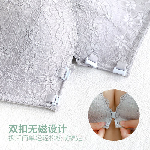 维多利亚前扣无肩带内衣女隐形文胸防滑聚拢抹胸式无钢圈美背小胸 - 图0