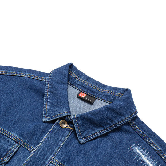 Lining/李宁正品2023新款男子潮流宽松水洗牛仔翻领外套AJDT537