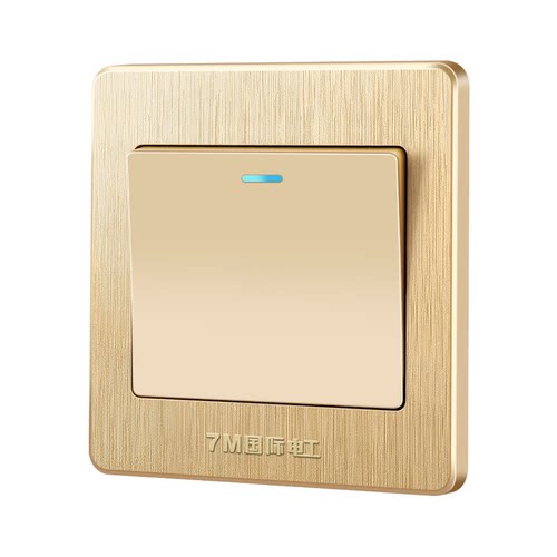 国际电工开关插座 86型暗装墙壁香槟金面板单联1位 一开单控开关 - 图3