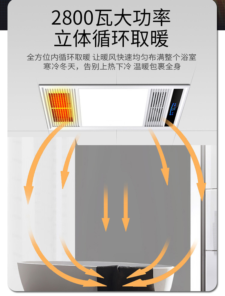 好太太风暖浴霸集成吊顶卫生间浴室排气扇照明五合一体取暖风机 - 图1