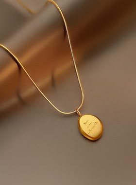 韩版气质钛钢镀18K金闺蜜项链女