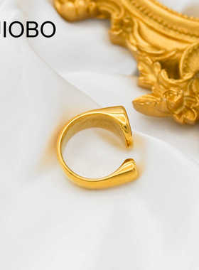 大小圆切面不规则钛钢戒指JIOBO