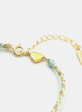 THISNESS许愿浅蓝点缀爱心形手链