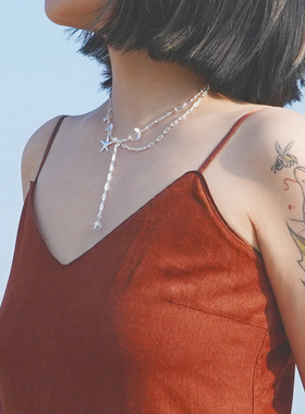 THISNESS纯银白水晶女小众项链