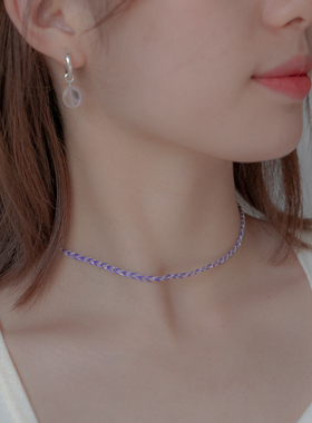 thisness许愿颈链纯银猫爪紫色