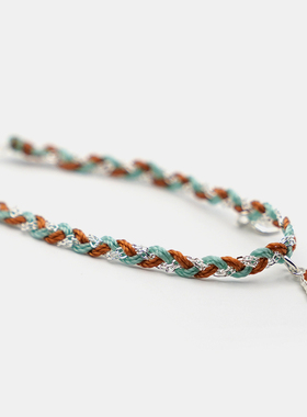 THISNESS 春天里的狗狗纯银泰迪叶子编织手链小众设计