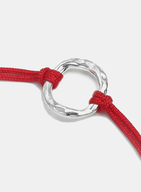THISNESS纯银圆圈红绳手链