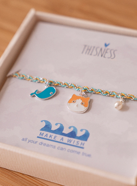 thisness许愿手链夏日滴釉猫咪