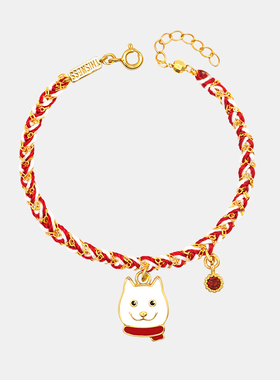 THISNESS情侣纯银猫咪圣诞手链