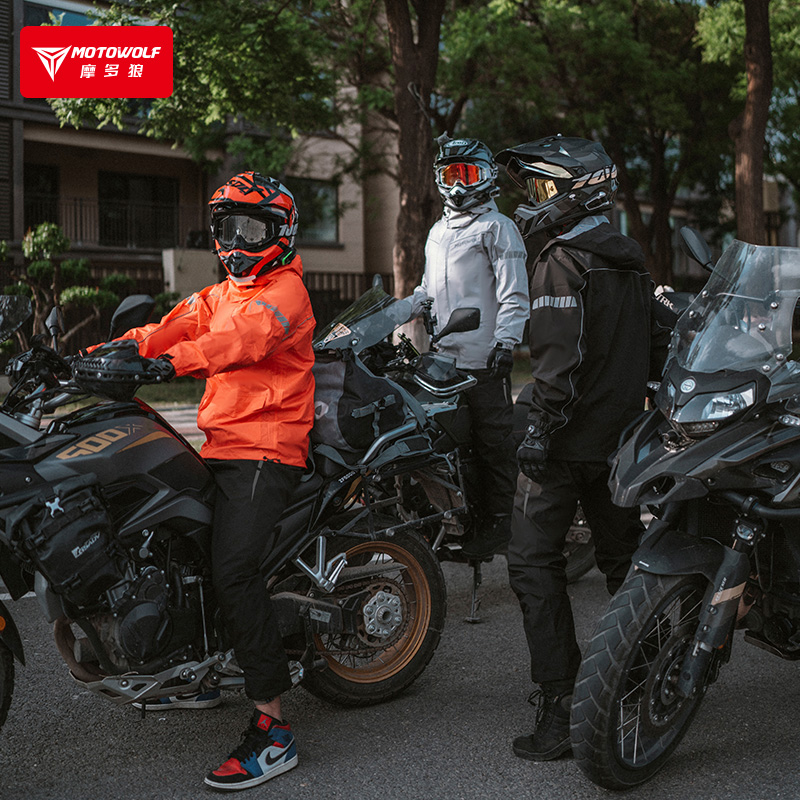 摩托车骑行雨衣雨裤套装男女防暴雨服防水电动车外卖分体摩旅雨披 - 图1