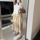 ສິ້ນລະດູຮ້ອນ retro lace hollow midi skirt