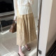 ສິ້ນລະດູຮ້ອນ retro lace hollow midi skirt