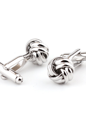 夏季新款金属麻花造型男士法式衬衫纽扣袖扣袖钉 cufflinks 3025