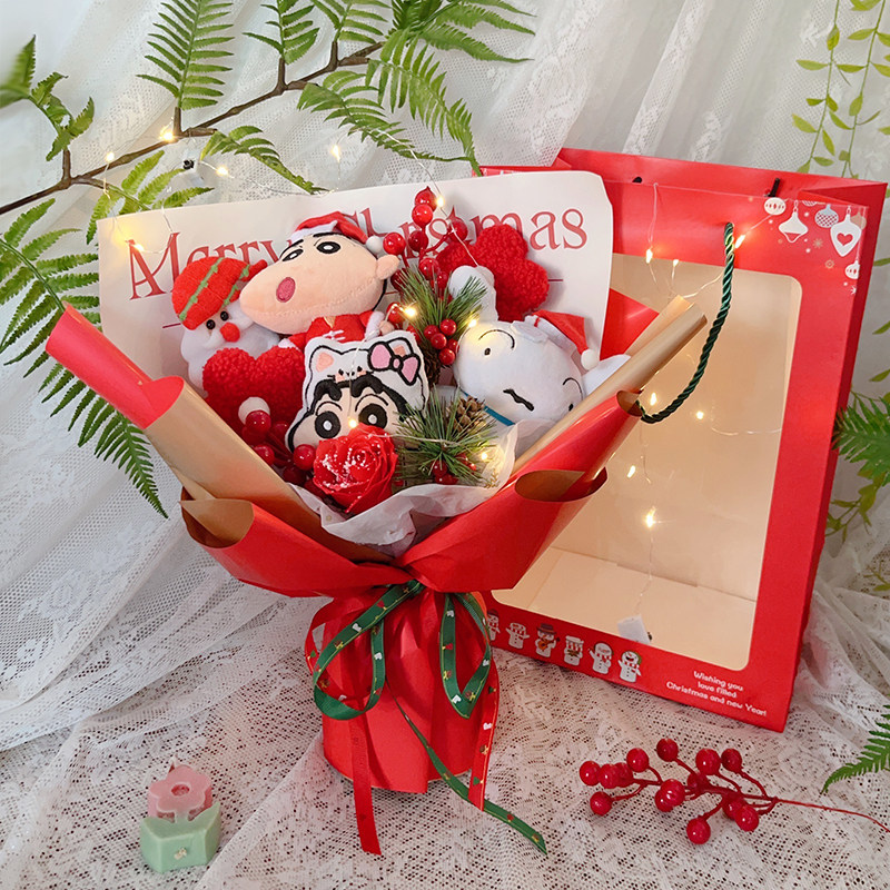 蜡笔小新玩偶卡通花束草莓熊娃娃公仔生日礼物送女生女朋友女神节