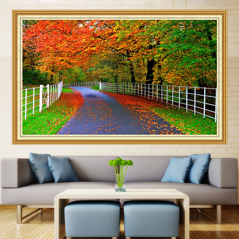 黄金满地山水画贴纸新中式风景墙贴沙发电视背景墙自粘客厅装饰画,淘宝优惠券,粉丝福利购,淘宝优惠卷