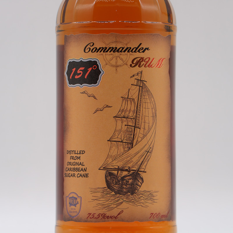 高曼德151朗姆酒 GOMMANDER RUM 75.5度 高度数洋酒 可点火！！！ - 图0