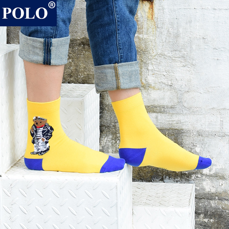 polo男士秋冬款潮流卡通百搭中筒袜 品伦内衣短袜/打底袜/丝袜/美腿袜