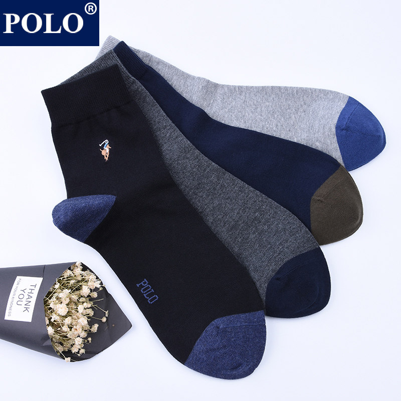 polo简约休闲男士秋冬款吸汗中筒袜 品伦内衣短袜/打底袜/丝袜/美腿袜