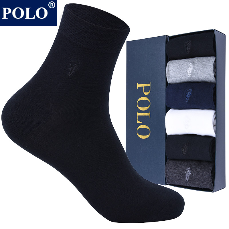 polo男四季吸湿排汗纯色百搭中筒袜 品伦内衣短袜/打底袜/丝袜/美腿袜