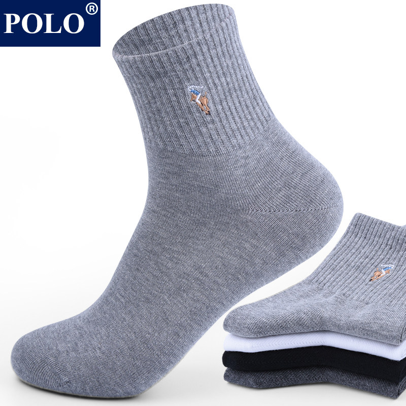 polo男秋冬吸湿排汗无骨休闲中筒袜 品伦内衣短袜/打底袜/丝袜/美腿袜