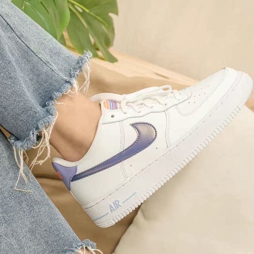 Nike Air Force 1 AF1空军一号女 白蓝 渐变钩低帮板鞋DC8188-100 - 图0