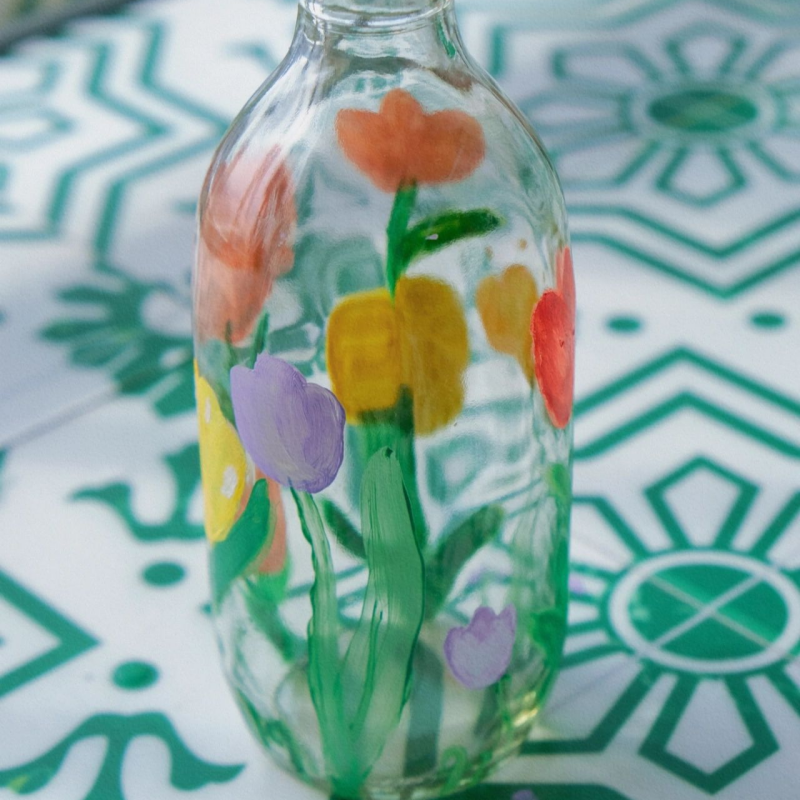 DIY手绘玻璃瓶儿童手工材料包彩绘涂鸦幸运星瓶子创意画画花瓶-图1