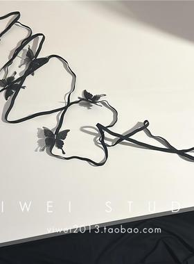 甜酷少女暗黑y2k蝴蝶腿环