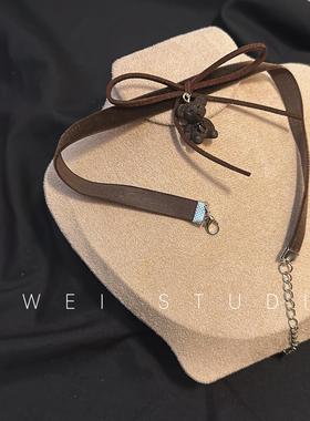 「趣味熊仔」小熊可爱复古气质少女lolita短款日系项圈choker项链