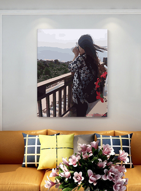 diy数字油彩画定制照片手工手绘减压装饰画填色填充人物自绘油画