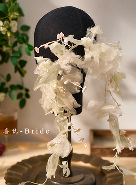 铃兰藤曼花环真丝法式复古油画风