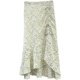 Floral chiffon large size shirred lace-up fishtail hip skirt