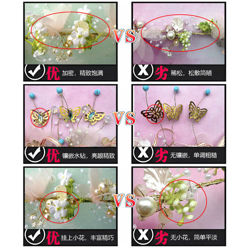 儿童花环头饰公主礼服森系发箍花童女孩发饰女童生日表演汉服头饰 - 图1