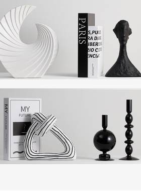 黑白艺术摆件客厅酒柜